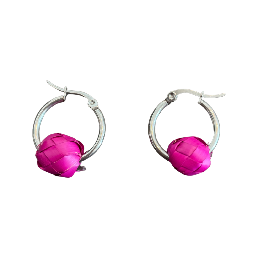 Petite Palma Hoops - Silver (Various Colors)