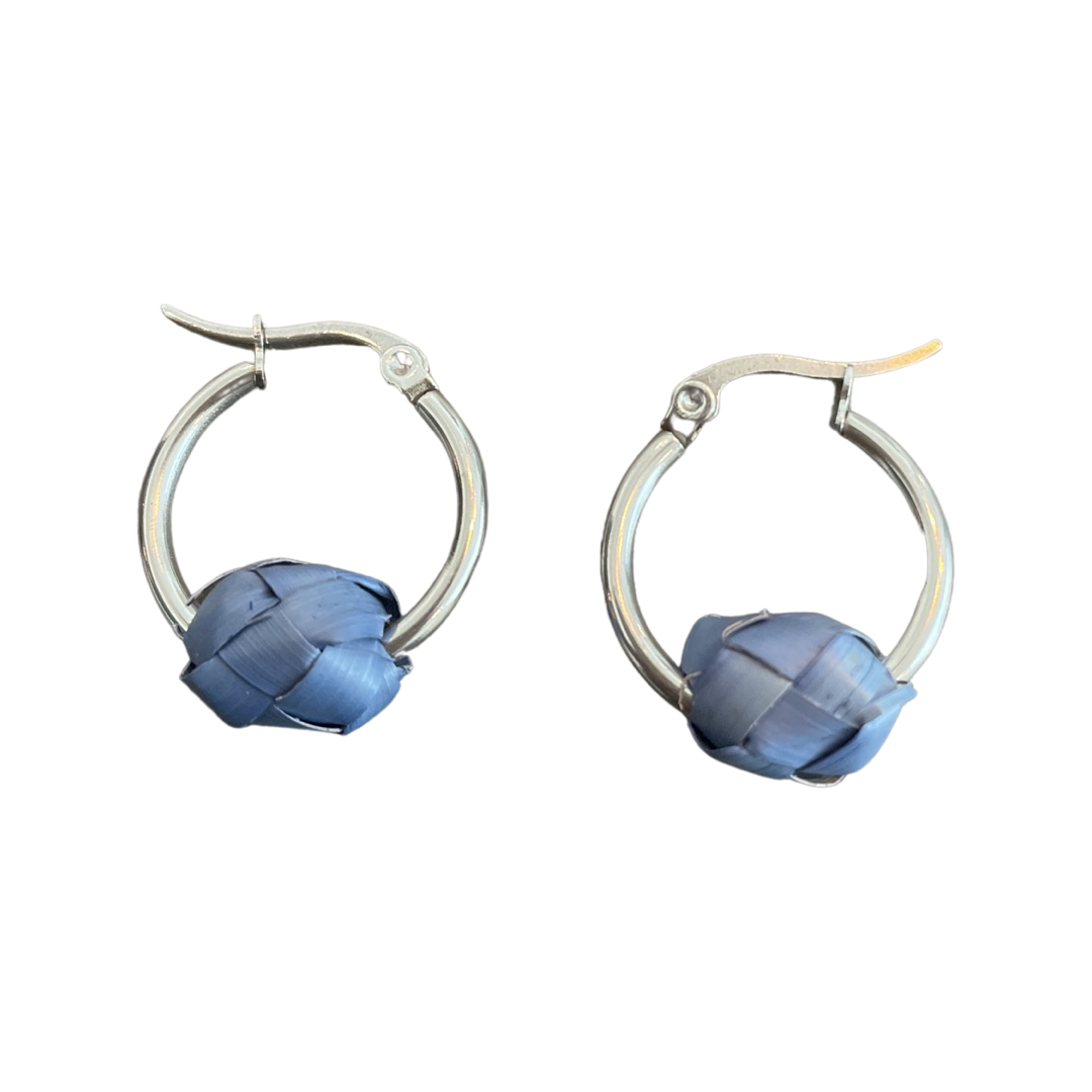 Petite Palma Hoops - Silver (Various Colors)