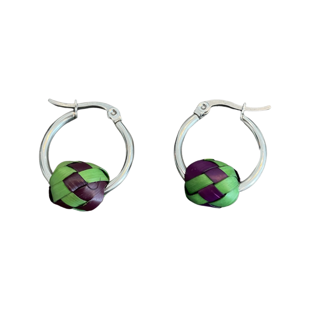 Petite Palma Hoops - Silver (Various Colors)